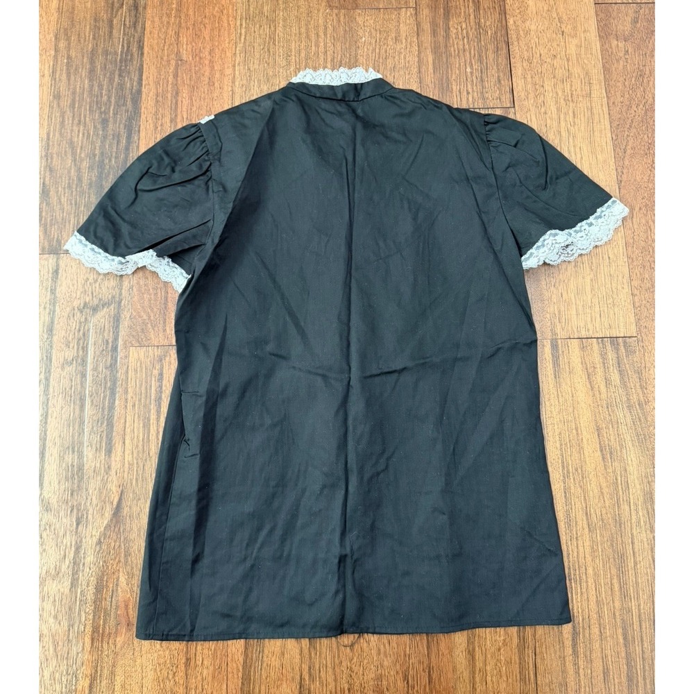 Vintage 70s Jeri Bee Black Prairie Shirt Lace Western Rockabilly Hippie Small - Picture 6 of 6